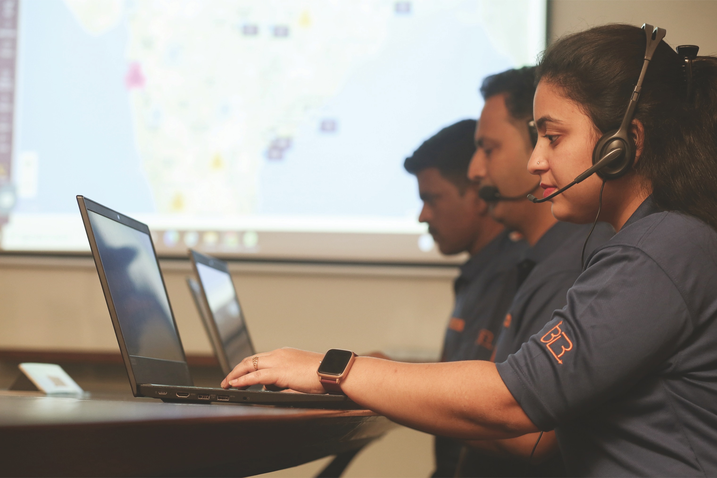 Blr workers working at control tower